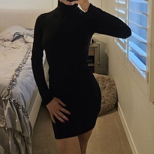 Fall black turtleneck long sleeve dress,  small,  forever 21